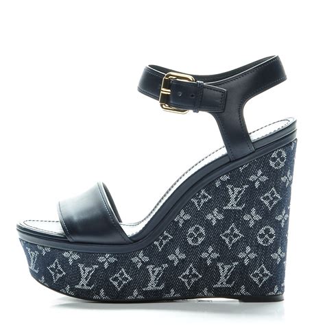 louis vuitton denim wedges